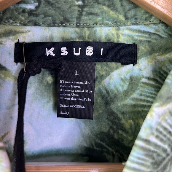 KSUBI NWT MEN’S PARADISE BUTTON DOWN LONG SLEEVE SHIRT SZ L - Picture 4 of 5